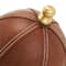 12" Brown Leather Handmade Stitched Globe with White Marble Base